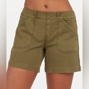 Spanx Stretch Twill Shorts 4in Size XS Cedar olive Green